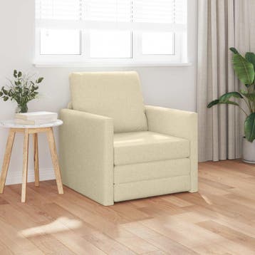 vidaXL Slaapbank / zetel Crème 74 x 77 x 81 cm Stof, Verzenden