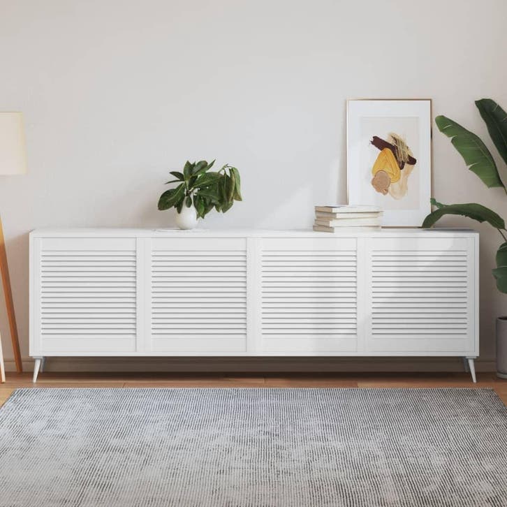 vidaXL Kastdeuren met lamellen 4 st 61,5x59,4 cm grenenhout, Doe-het-zelf en Bouw, Hang- en Sluitwerk, Nieuw, Verzenden