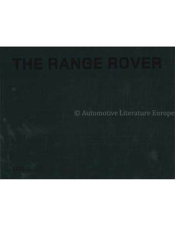 2010 RANGE ROVER BROCHURE NEDERLANDS, Nieuw