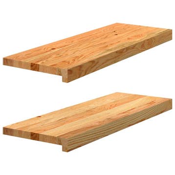 vidaXL Vensterbanken 2 st 70x30x2 cm massief eikenhout, Doe-het-zelf en Bouw, Verzenden, Nieuw