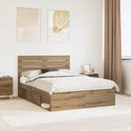 vidaXL Bedframe Ambachtelijk Eiken 140 x 190 cm Massief, Verzenden, Nieuw