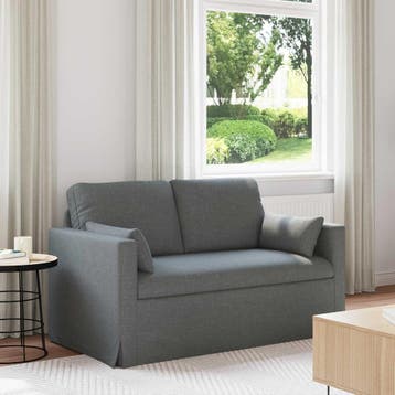vidaXL bank / zetel Donkergrijs 139 x 78 x 80 cm Stof, Verzenden
