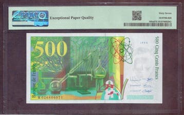Frankrijk. - 500 Francs - 1994 - Pick 160a (Zonder, Postzegels en Munten