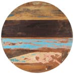 vidaXL Tafelblad rond 25-27 mm 80 cm massief gerecycled hout, Verzenden