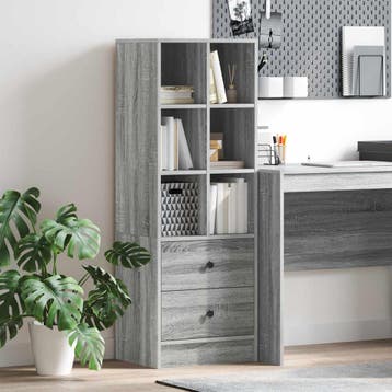 vidaXL Highboard met lade Grijs Sonoma 45,5 x 34 x 127 cm, Verzenden