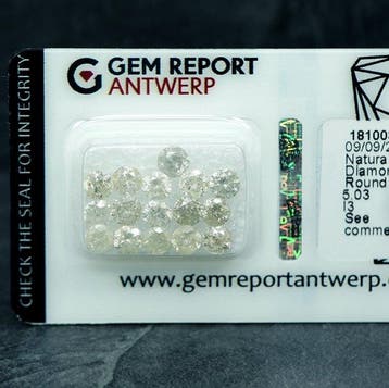 Sans prix de réserve - 16 pcs Diamant (Couleur naturelle) -, Bijoux, Sacs & Beauté