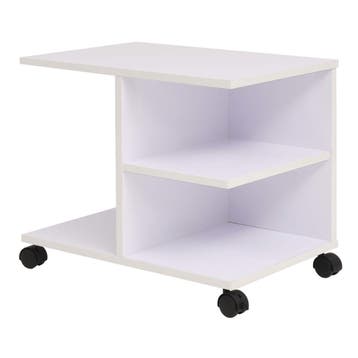 vidaXL Plankenkast verrijdbaar 50x35x42 cm wit, Verzenden, Nieuw