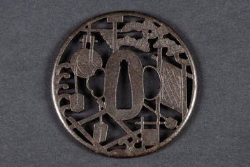Tsuba pour Katana - Fer (fonte/fer forgé) - Japon - école, Antiquités & Art
