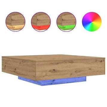 Salontafel Eiken 100cm | 56% korting | Retour deal, 50 tot 100 cm, Verzenden, Vierkant, 50 tot 100 cm
