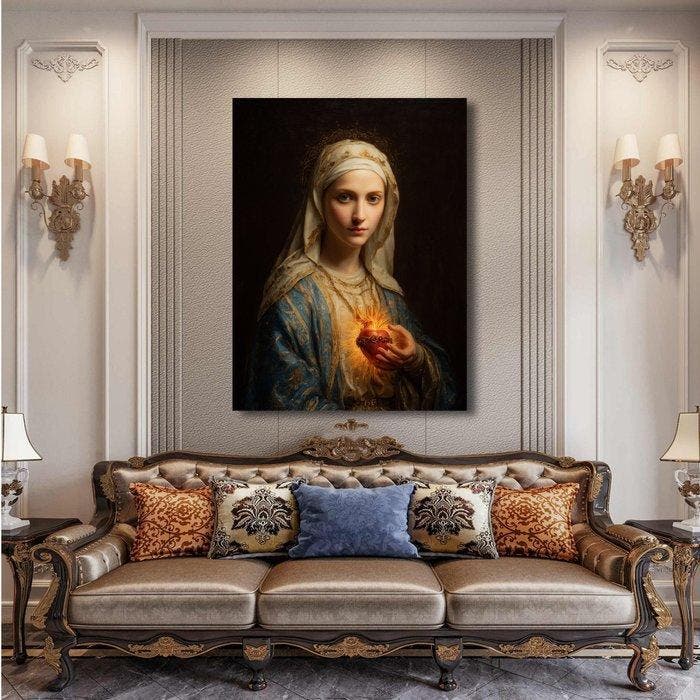 Canvas Fit - Alberto Ricardo - El Corazón Inmaculado, Antiquités & Art, Antiquités | Livres & Manuscrits