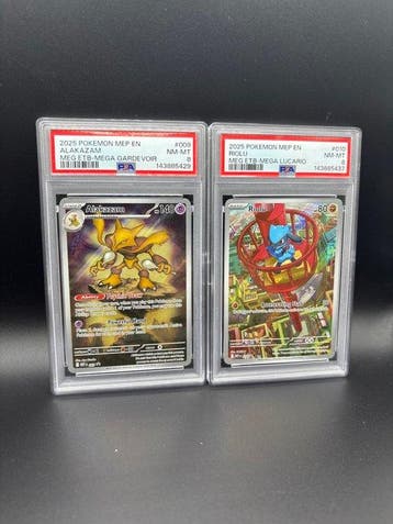 Pokémon - 2 Graded card - Alakazam, Riolu Mega Evolution, Nieuw