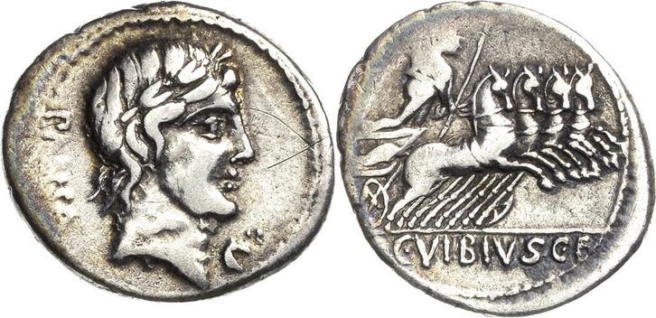 Denar 90 v Chr, Roemische Republik C Vibius C f Pansa 90..., Postzegels en Munten, Munten en Bankbiljetten | Verzamelingen, Verzenden