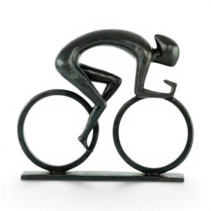 sculptuur, Cyclist at Full Speed - 26 cm in length - 23 cm -, Antiek en Kunst, Curiosa en Brocante