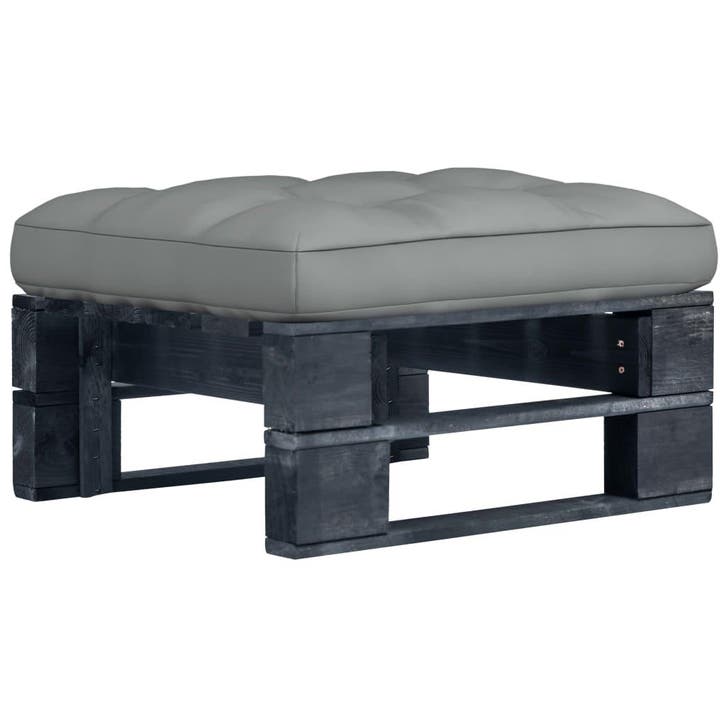 vidaXL Tuinhocker pallet zwart geïmpregneerd grenenhout, Tuin en Terras, Tuinsets en Loungesets, Nieuw, Verzenden