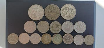 Zweden. Collection of 16 coins: 10, 25 & 50 Öre 1940/1962, Postzegels en Munten, Gestempeld