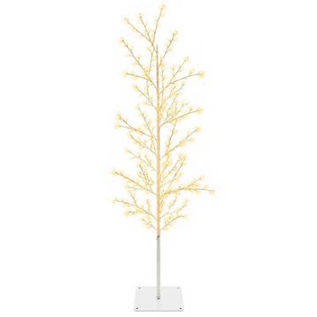vidaXL Micro berken kerstboom Wit 150 cm Staal 360 LEDs, Verzenden