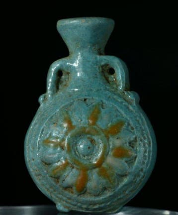 Oud-Egyptisch Faience Nieuwjaars Wep Renpet Flask - 59 mm