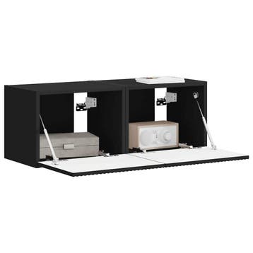 vidaXL TV Wandkast 2 st Zwart Bewerkt hout, Verzenden