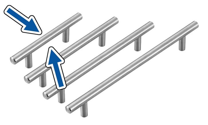 Set van 4 hoge kwaliteit massief stalen handgrepen (maat 1:, Doe-het-zelf en Bouw, Gereedschap | Overige machines, Nieuw, Verzenden