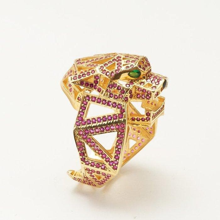 Zonder minimumprijs - Ring Zilver - Panthere Ring, Handtassen en Accessoires, Ringen