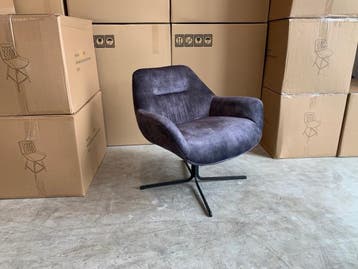 Veiling - Fauteuil Risto 360 - Velours - Draaibaar - Antraci, Maison & Meubles