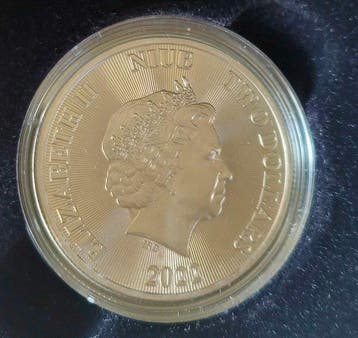 Niue. 2 Dollars 2022 Roaring Lion Gold Black Empire