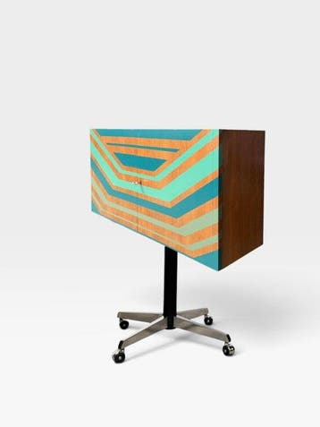 Meuble cabinet sur pied - Bois, Métal
