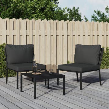 vidaXL Tuinstoelen met grijze kussens 2 st 60x74x79 cm staal, Verzenden