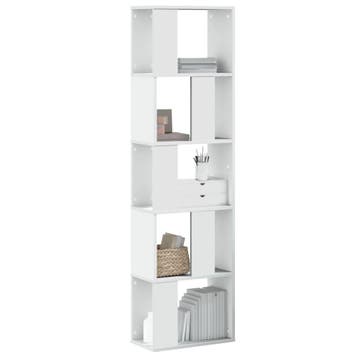 vidaXL Boekenkast 5-laags 45x23,5x162,5 cm bewerkt hout wit, Verzenden, Nieuw