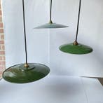 3 Enameled Hanging Lamps for Industrial and Vintage, Antiek en Kunst