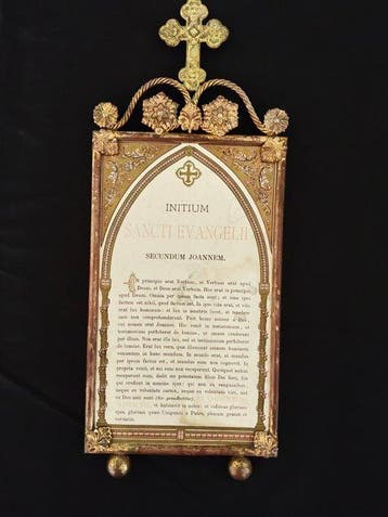 Cartagloria of altarenkanon - 16 x 39 cm - Messing, Glas,