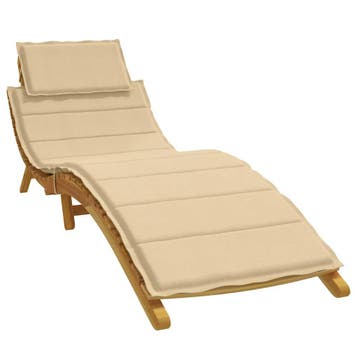 vidaXL Ligbedkussen 186x58x4 cm stof gemêleerd beige, Verzenden