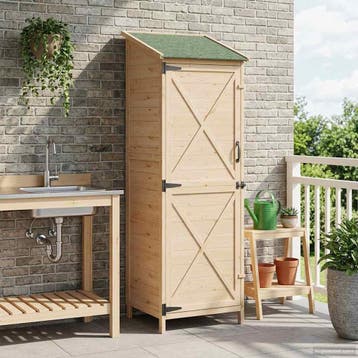 vidaXL Tuin Shed Naturel 59,5 x 56 x 176,5 cm Massief, Verzenden
