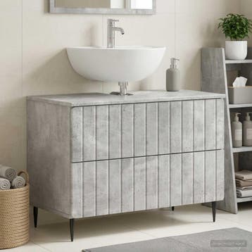 vidaXL Wastafel kabinet voor de badkamer ZWOLLE Betongrijs, Verzenden