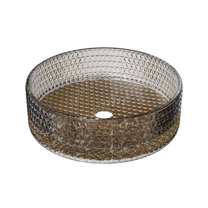 Waskom Riho Glamour Rond 35.5 cm Ruitpatroon Gold Glass, Bricolage & Construction, Sanitaire, Enlèvement ou Envoi