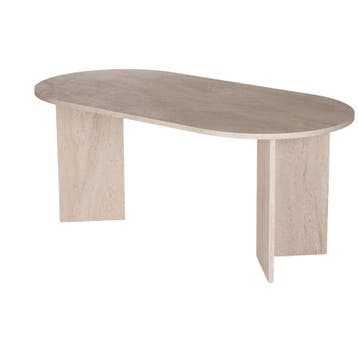 Evila Elegant Dining Table, 180 X 90 X 75 Cm, Travertine, Huis en Inrichting, Verzenden, Nieuw, 150 tot 200 cm, Scandinavisch