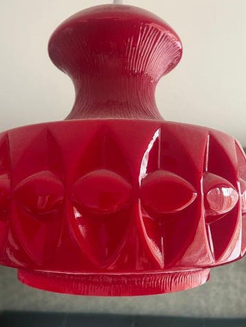 Peill & Putzler - Lamp - Opaline glas - Red glass pendant