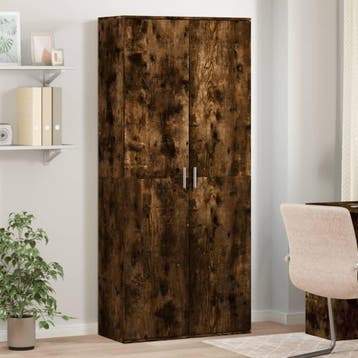 vidaXL Hoge kast 80x35x180 cm bewerkt hout gerookt, Huis en Inrichting, Kasten | Overige, Verzenden, Nieuw