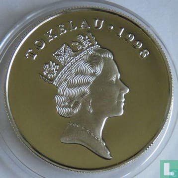 Tokelau 5 tala 1998 (PROOF) H.M.S. Dolphin, Verzenden, Losse munt, Goud