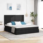 vidaXL Bed met LED-stripverlichting met opslag Zwart 200 x, Huis en Inrichting, Slaapkamer | Bedden, Verzenden, Nieuw