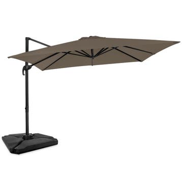Zweefparasol Pisogne 300x300cm – Premium parasol - Taupe |, Verzenden, Nieuw
