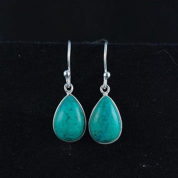 chrysocolla Chrysocolla-oorbellen in sterling zilver- 3.52 g