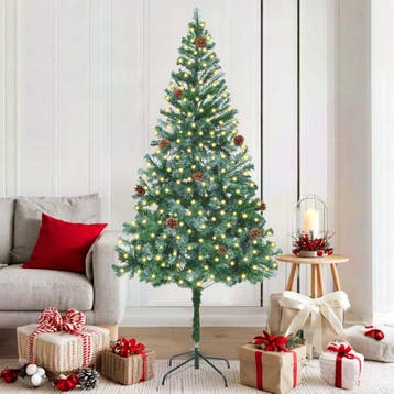 vidaXL Kunstkerstboom met 300 LED Groen 180 cm PVC en Staal, Verzenden