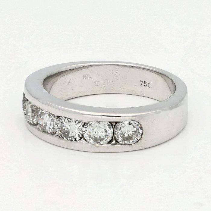Ring - 14 karaat Witgoud Diamant (Natuurlijk), Handtassen en Accessoires, Ringen