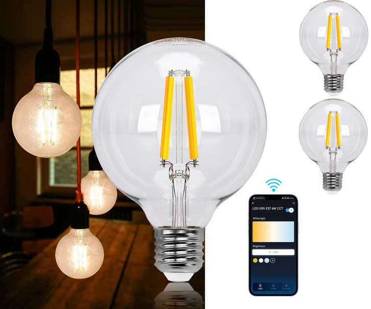 E27 LED lamp - Dimbaar - Filament lamp - 6W - 2 stuks - Aigo, Huis en Inrichting, Lampen | Losse lampen, Nieuw, Verzenden