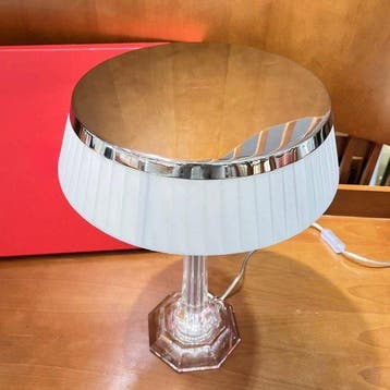 Lampe de bureau - Cristal, tissu, métal chromé - Lampe de, Huis en Inrichting, Nieuw
