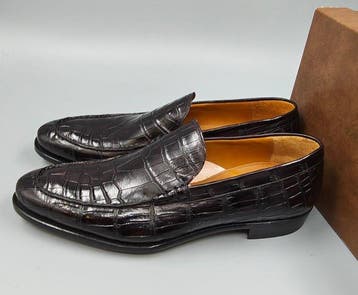 Mauro Volponi-Crocodile-UK10.5 - Loafers - Maat: EU 44.5 -, Nieuw
