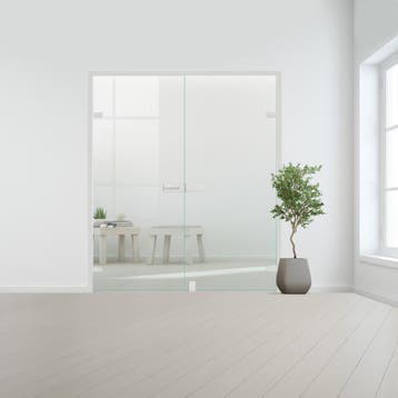 Glazen dubbele binnendeur voor stomp kozijn aluminium beslag, Bricolage & Construction, Vitres, Châssis & Fenêtres, Verzenden