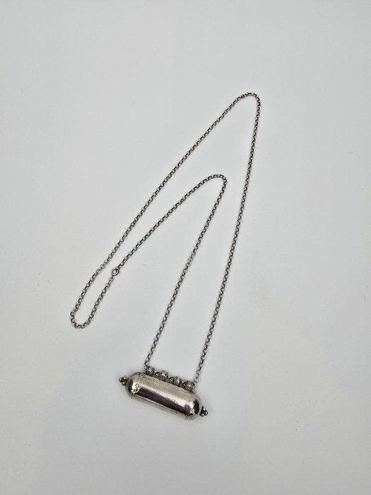 Vintage zilveren Taweez (Tabiz) amulet, hanger en ketting -, Antiquités & Art, Art | Art non-occidental