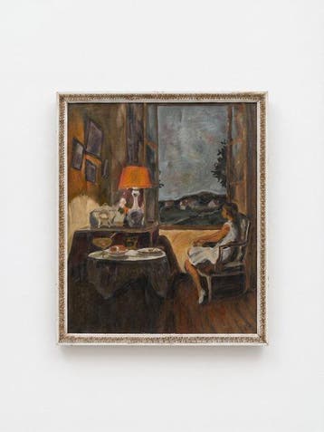 Franse school (XX) - Intimisme – Frau am offenen Fenster
